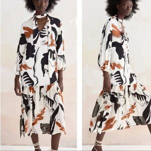 Zara Printed Midi Dress